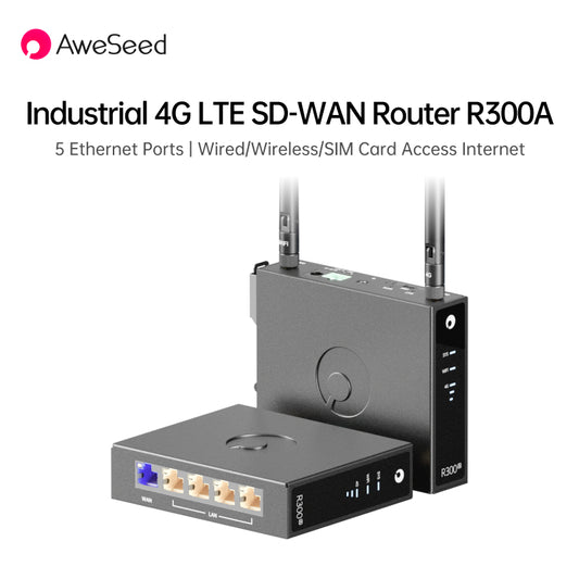 AweSeed R300A Industrial Router 4G LTE Router Broadband Wireless WIFI Supports SIM Card wifi Router Network SD-WAN NAT Traversal